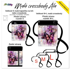 MOB Panel - Malá crossbody Ála - výběr z rozměrů - Motýl návod k panelu zdarma - více v popisu produktu