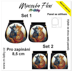 MOB Panel - Mincovka Flexi (pérko 8,5 nebo 10 cm) - kočky s měsícem tisk na objednávku