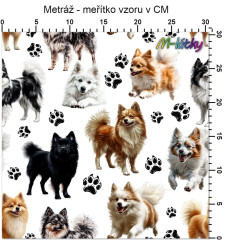 OB Metráž Německý špic náš tisk na objednávku – výběr z materiálů