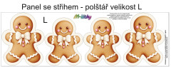 MOB Panel k ušití  - 3D dekorativní polštář velikost L - perníček výběr z variant