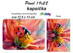 MOB Kapsička k nákupní tašce/kosmetická taštička - beruška Panel k ušití - náš tisk na objednávku