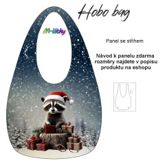 MOB Hobo bag Basic  (nákupní taška) - Mýval v čepici - panel se střihem tisk na objednávku