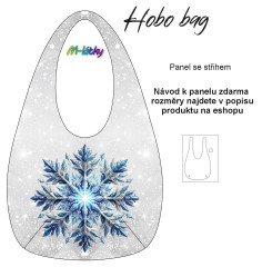 MOB Hobo bag Basic  (nákupní taška) - Vánoční vločka - panel se střihem tisk na objednávku