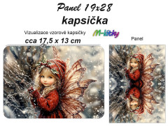 MOB Kapsička k nákupní tašce/kosmetická taštička - motýlí víla Panel k ušití - náš tisk na objednávku