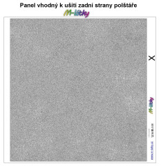 MOB Panel k ušití  - dekorativní polštář - zadní strana - šedá výběr z variant