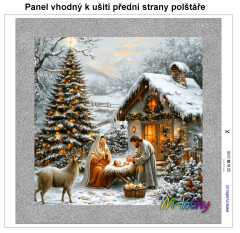MOB Panel k ušití  - dekorativní polštář - Vánoční betlém výběr z variant