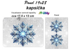MOB Panel k ušití - kapsička k nákupní tašce/kosmetická taštička - vločka vlastní tisk na objednávku