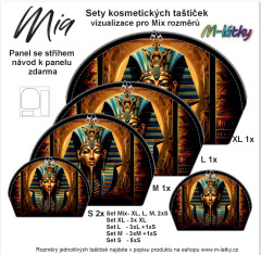 OB Panel kosmetická taštička Mia - Tutanchamon - starověký Egypt Panel se střihem tisk na objednávku