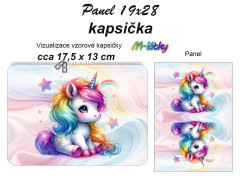 MOB Kapsička k nákupní tašce/kosmetická taštička - jednorožci Panel k ušití - náš tisk na objednávku