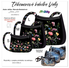 MOB B Panel se střihem - tříkomorová kabelka Vally - Luční květy fotonávod v popisu produktu - výběr z rozměrů