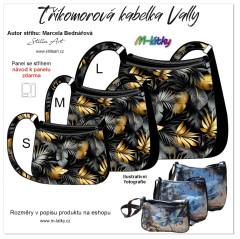 MOB B Panel se střihem - tříkomorová kabelka Vally - palmové listy fotonávod v popisu produktu - výběr z rozměrů