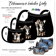 MOB B Panel se střihem - tříkomorová kabelka Vally - Čivava fotonávod v popisu produktu - výběr z rozměrů