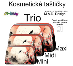 MOB D - Panel k ušití - Kosmetická taštička Trio - set tří velikostí - Asie fotonávod v popisu produktu