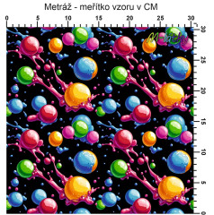 MOB Metráž barevné bubliny náš tisk na objednávku – výběr z materiálů