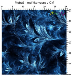 OB Metráž modré abstraktní listy náš tisk na objednávku – výběr z materiálů