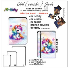 MOB Panel se střihem - obal Jarda -  na sešity, čtečku, tablet a další - Jednorožec fotonávod v popisu produktu - výběr z rozměrů