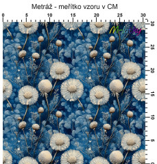 OB Metráž zimní květy náš tisk na objednávku – výběr z materiálů