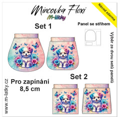 MOB Panel - Mincovka Flexi (pérko 8,5 nebo 10 cm) - štěně s motýlky tisk na objednávku