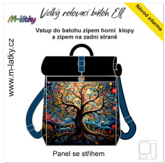 MOB Panel se střihem - Velký rolovací batoh Elf - strom života fotonávod v popisu produktu