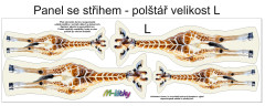 MOB Panel k ušití  - 3D dekorativní polštář velikost L - žirafa výběr z variant