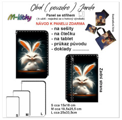 MOB Panel se střihem - obal Jarda -  na sešity, čtečku, tablet a další - králík fotonávod v popisu produktu - výběr z rozměrů