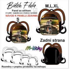 OB Panel se střihem - batoh Filda - kotě a kaluž fotonávod v popisu produktu - výběr z rozměrů