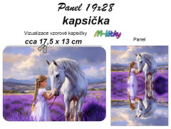 MOB Kapsička k nákupní tašce/kosmetická taštička - Dívka a kůň - Provance Panel k ušití - náš tisk na objednávku