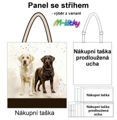 MOB Panel k ušití  - nákupní taška/nákupní taška s prodluženými uchy - Labrador - výběr z typu a materiálů