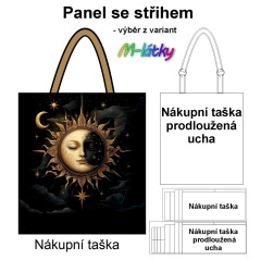 MOB Nákupní taška - Celestial (slunce a měsíc) panel se střihem náš tisk na objednávku