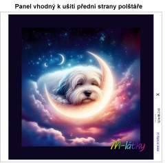 OB Panel k ušití  - dekorativní polštář - Spící havanský psík výběr z variant