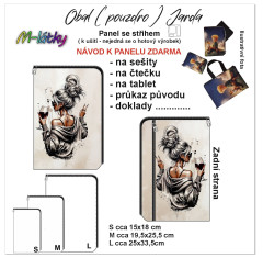 MOB Panel se střihem - obal Jarda -  na sešity, čtečku, tablet a další - Dívka s vínem fotonávod v popisu produktu - výběr z rozměrů