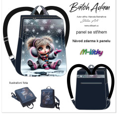 MOB B Panel batoh Adam -  holčička s culíky panel se sřihem tisk na objednávku