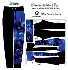 MOB F - Panel k ušití  - dámské tepláky Stripe XXS - 3XL - pampelišky Panel k ušití - výběr z variant materiálu