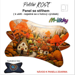 OB Panel k ušití  - Relaxační (čtecí) polštář KOST - podzimní domečky výběr z variant