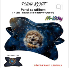 OB Panel k ušití  - Relaxační (čtecí) polštář KOST - ježek spící v pampelišce výběr z variant