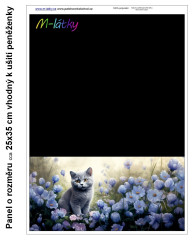 MOB Panel  o rozměru 25x35 cm - vhodný na ušití peněženky -  Britská kočka výběr z variant materiálu - vlastní sublimační tisk na objednávku