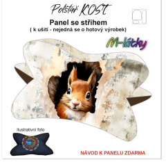 MOB Panel k ušití  - Relaxační (čtecí) polštář KOST - veverka výběr z variant