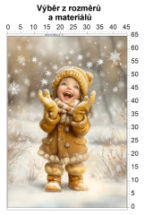 MOB Panel bez střihu - Holčička v zimě tisk na objednávku výběr z rozměrů a materiálů