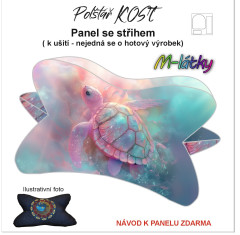 MOB Panel k ušití  - Relaxační (čtecí) polštář KOST - želva výběr z variant