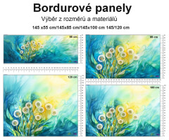 OB Panel bordura  -  šíře x 55/85/110/120 cm - pampelišky výběr z variant rozměrů a materiálů