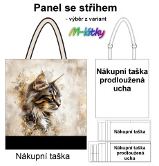 MOB Nákupní taška - kočka panel se střihem náš tisk na objednávku