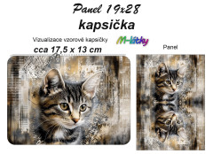 MOB Kapsička k nákupní tašce/kosmetická taštička - kočka Panel k ušití - náš tisk na objednávku