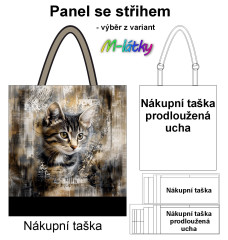 MOB Panel se střihem - nákupní taška - kočka výběr z typu a materiálu
