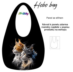 MOB Hobo bag Basic  (nákupní taška) - Mainské mývalí kočky - panel se střihem tisk na objednávku