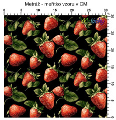 OB Vzor - jahody výběr z variant materiálu - vlastní tisk na objednávku