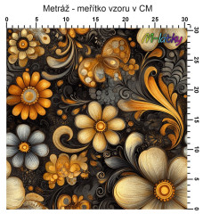 OB Metráž podzimní květy náš tisk na objednávku – výběr z materiálů