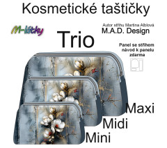 MOB D - Panel k ušití - Kosmetická taštička Trio - set tří velikostí - květy fotonávod v popisu produktu