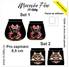MOB Panel - Mincovka Flexi (pérko 8,5 nebo 10 cm) - Francouzský buldoček / kočka tisk na objednávku