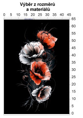 MOB Panel bez střihu - vlčí máky tisk na objednávku výběr z rozměrů a materiálů