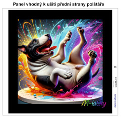 MOB Panel k ušití  - dekorativní polštář - potrhlý pes výběr z variant